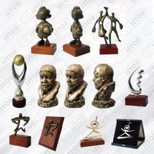 sculpture de trophées en résine et fibre de verre