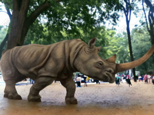Sculpture rhino en résine et de fibre de verre