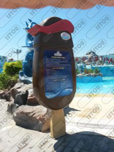 Sculpture de glace ola en résine et fibre de verre renforcée d'une structure en métal