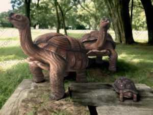 Sculpture Tortue en résine et de fibre de verre