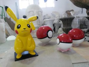 Fabricant de personnage dessin animé pokémon en résine sur mesure.