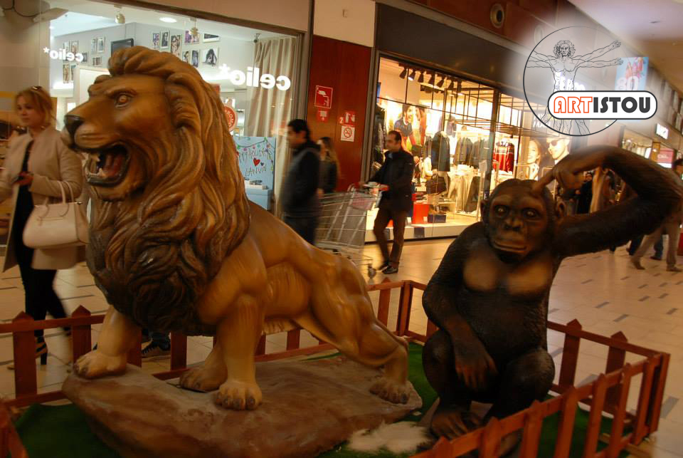 Lion sculpture sur mesure en résine Animaux