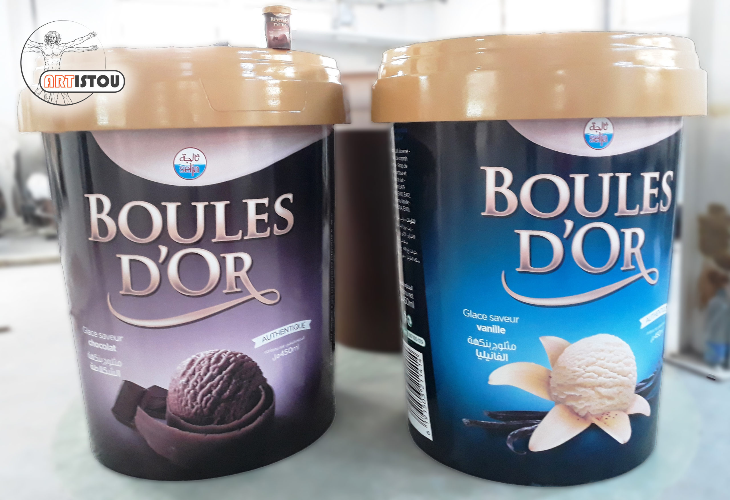 PLV glace boules d'or 1