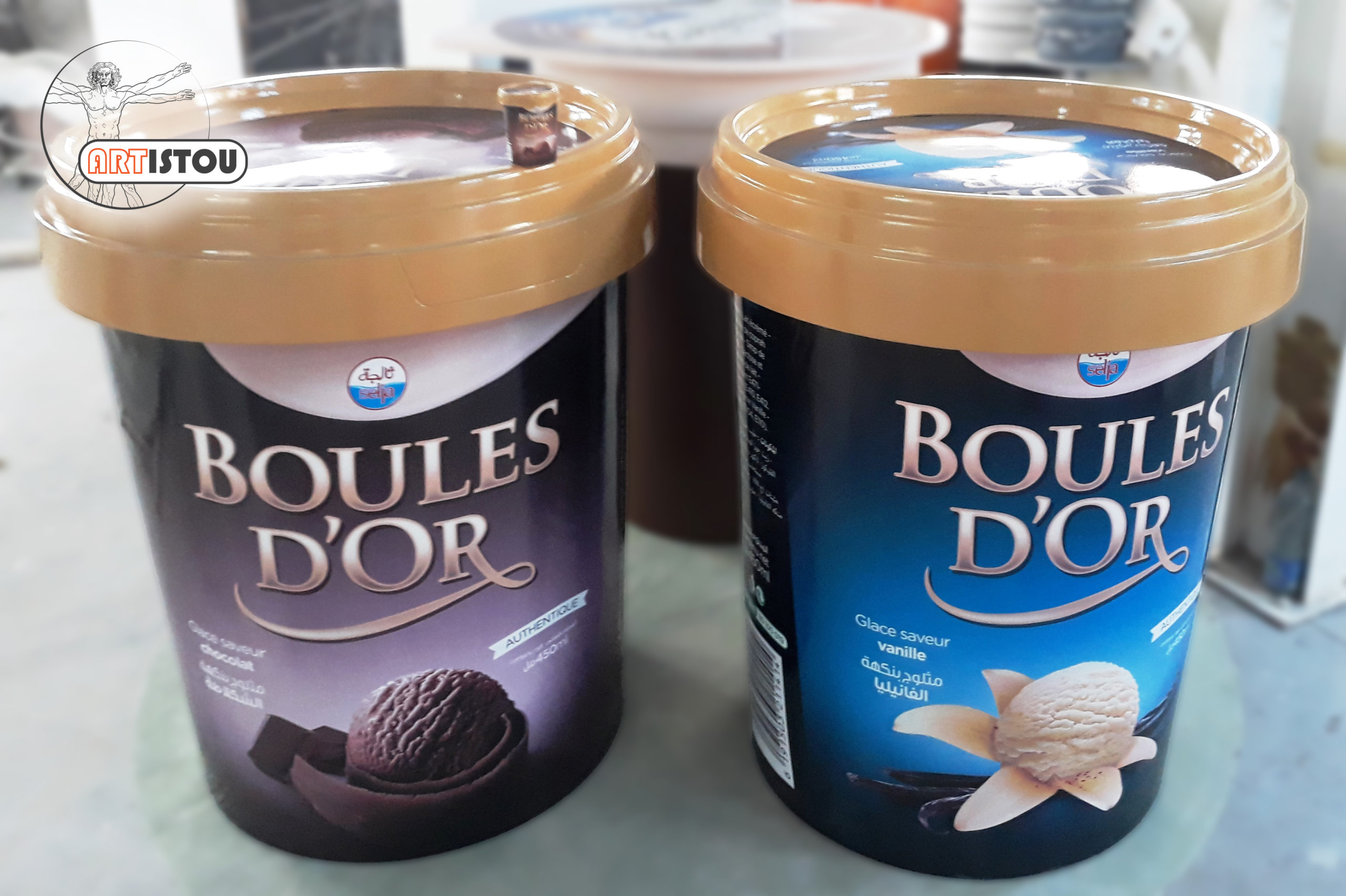 PLV glace boules d'or