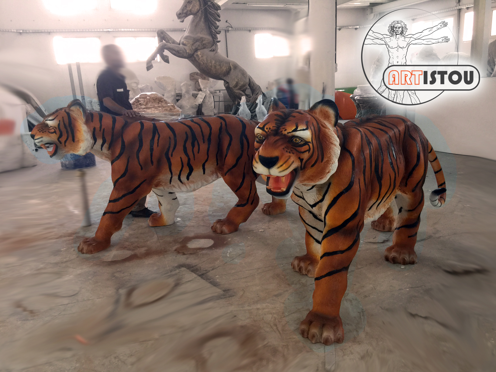 Sculpture d'animaux tigre sur mesure