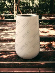 Sculpture d'un pot en résine et fibre de verre