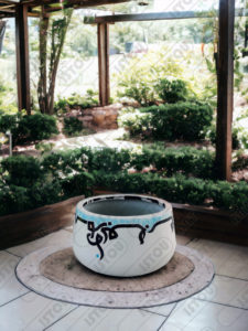 Sculpture Pot en résine et fibre de verre renforcée d'une structure métallique
