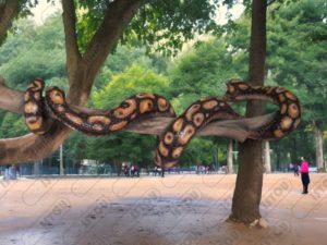 Sculpture serpent en résine et de fibre de verre