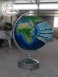 Globe terrestre sculpture décoration résine