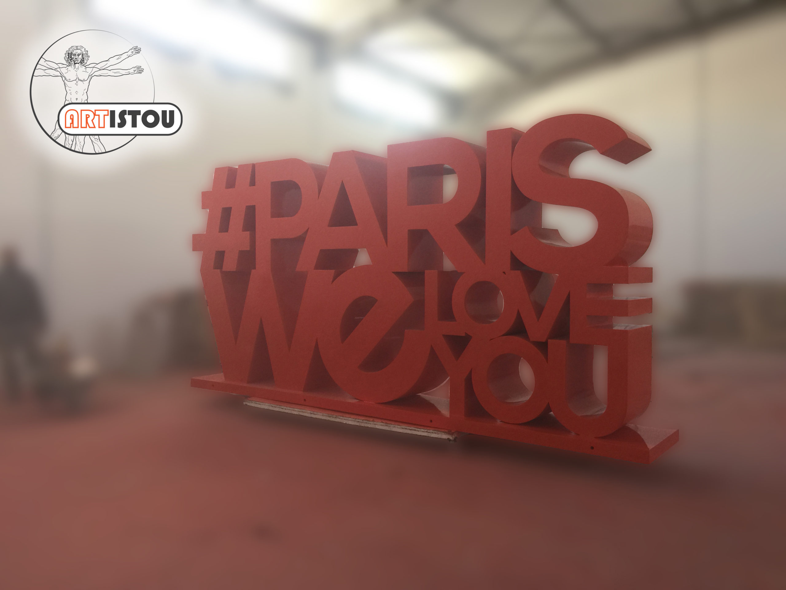 Lettrage 3D Paris we love you
