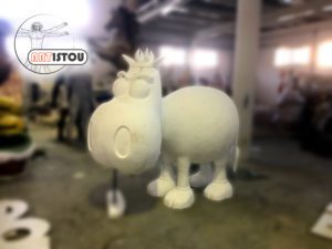 Lettrage 3D et sculpture sur mesure en résine hippopotame