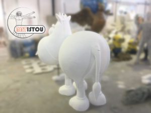 Lettrage 3D et sculpture sur mesure en résine hippopotame 2