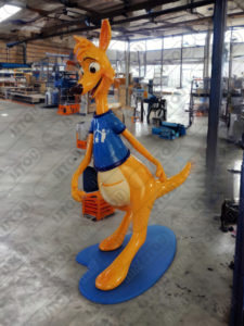 Mascotte kangourou en résine et de fibre de verre
