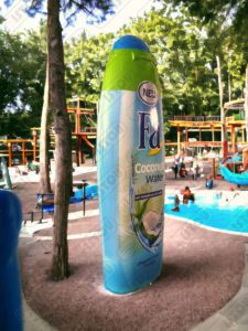 Barre de douche en forme de bouteille de shampoing Fà en résine et fibre de verre