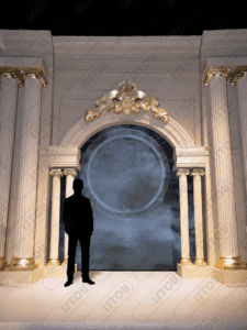 Portail monumental au design imposant et élégant, idéal pour marquer une entrée prestigieuse.