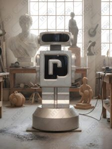 Factice du robot Phantom de Paco Rabanne, un objet décoratif inspiré du célèbre parfum.