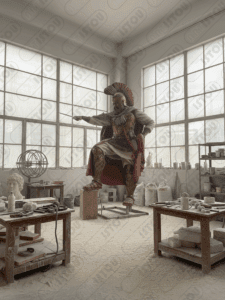 Sculpture Amilcar, œuvre artistique inspirée du patrimoine carthaginois.