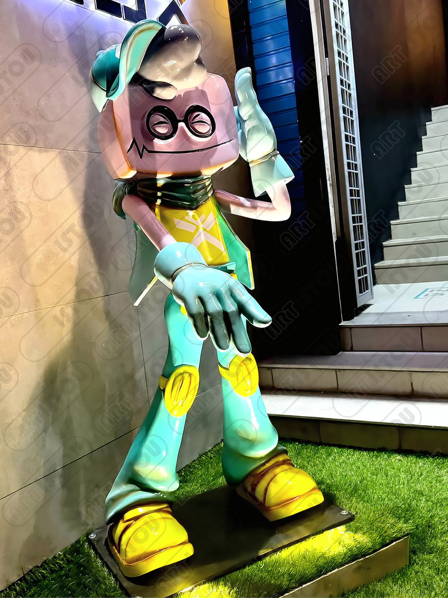 Mascotte Neo Box représentant la marque avec un design moderne et dynamique.