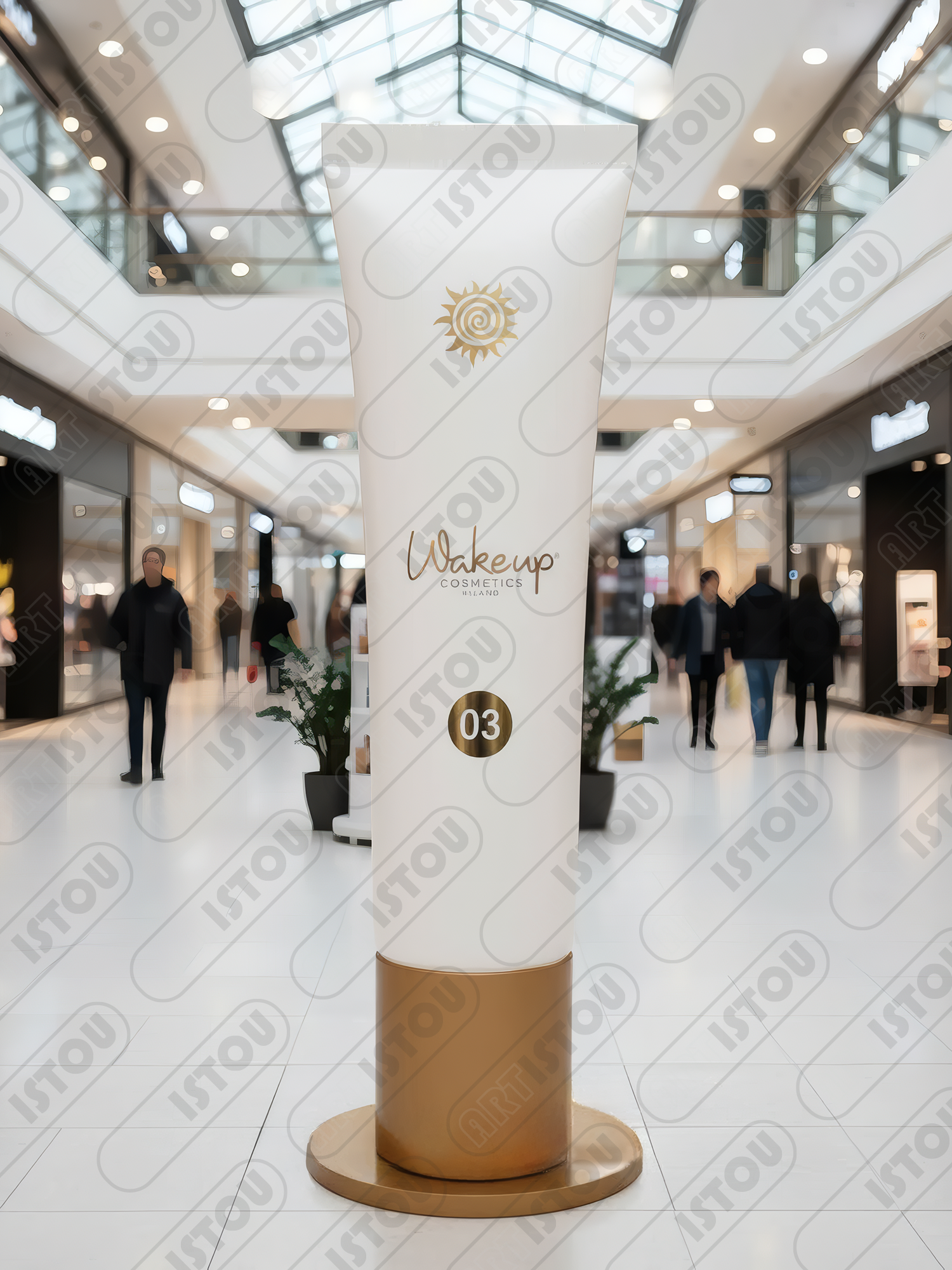 Tube de crème WakeUp au design moderne, symbole de soin et d’énergie revitalisante.