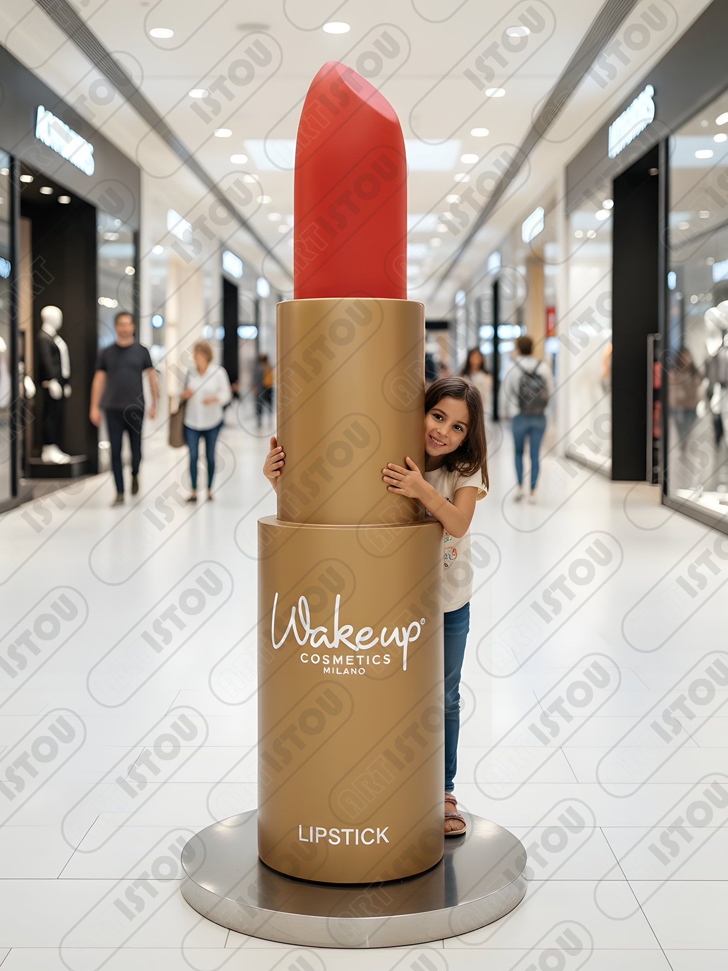 Factice de rouge à lèvres WakeUp utilisé pour la présentation ou la décoration de produits beauté.